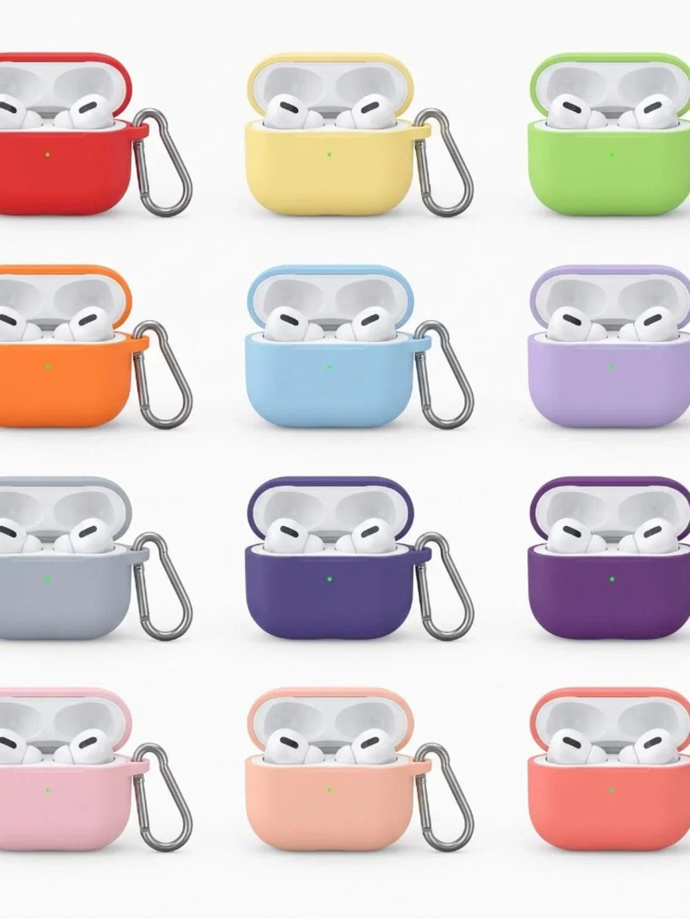 Silicone AirPods Pro Case with Keychain Clip Shockproof Protective Cover